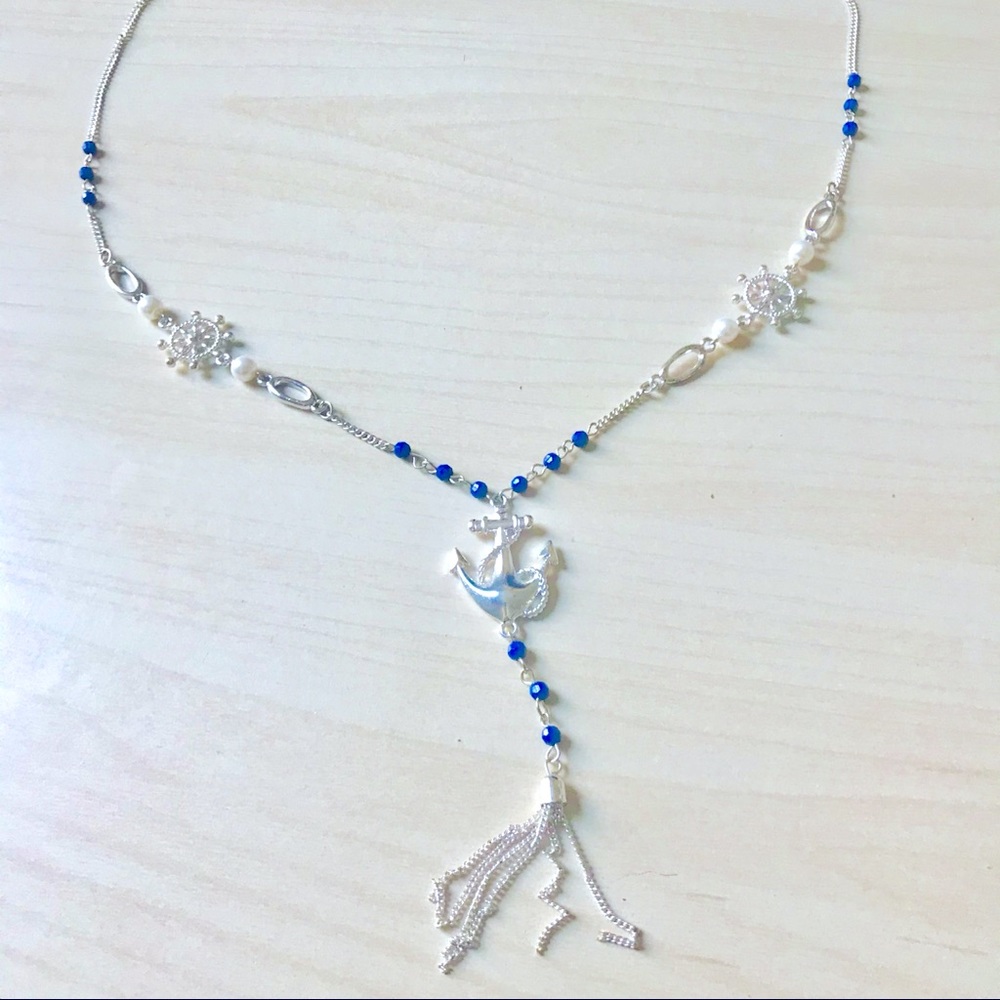 Blue Anchor Necklace